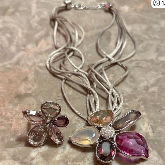 Swarovski Jewelry - Swarovski Crystal Flower Necklace Set